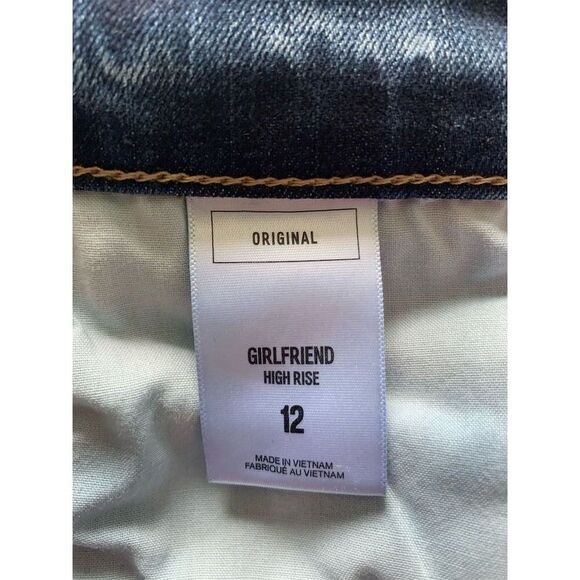 Express Women's Size 12 High-Rise Distressed Girlfriend Jeans Blue - Picture 4 of 12